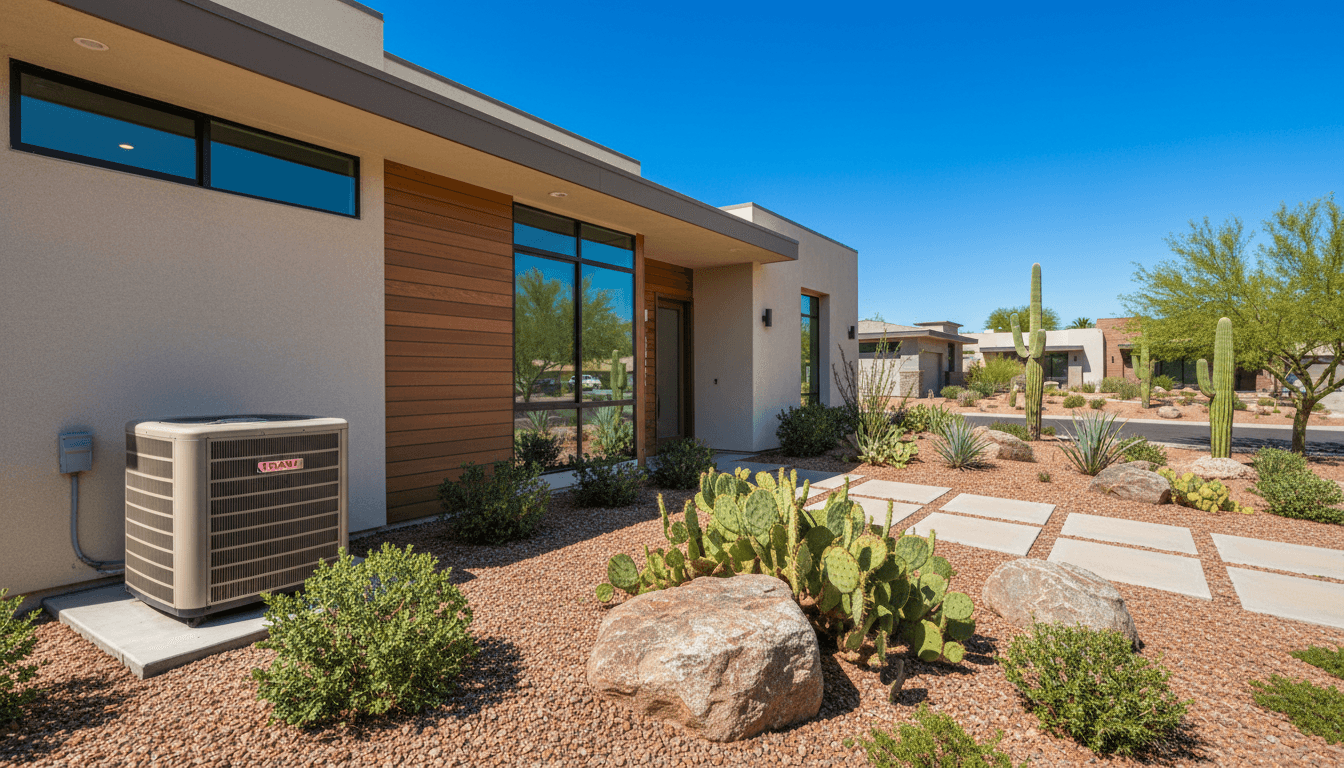 Phoenix home with modern air conditioning unit